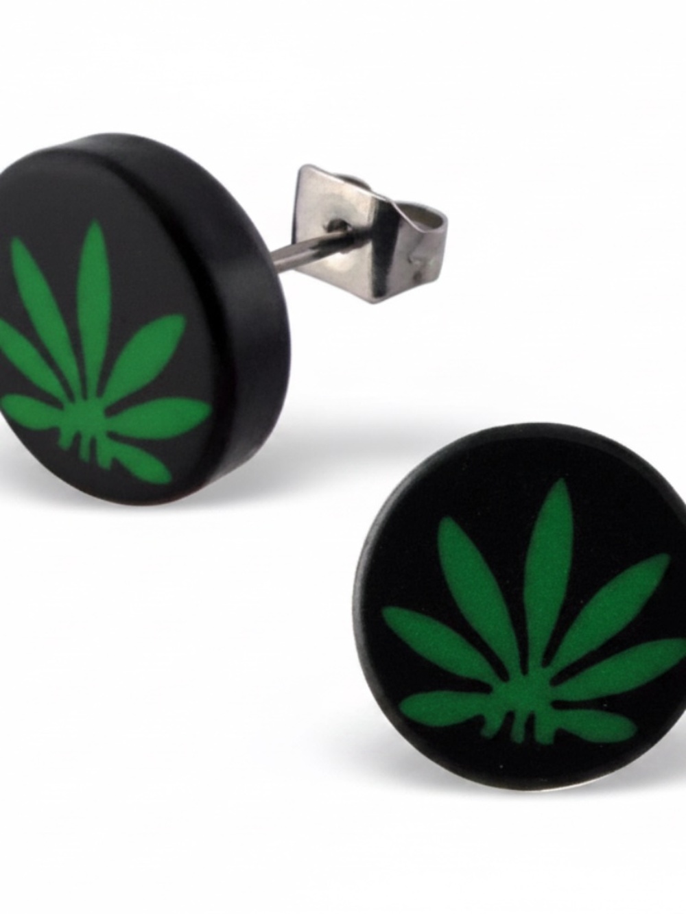 Surgical Stainless Steel Hemp Flower Stud Unisex Earrings